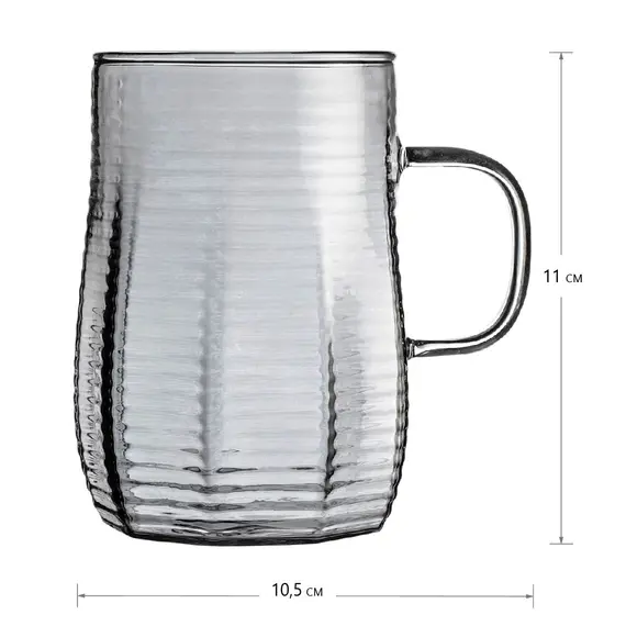 Кружка стеклянная Голокрон, цвет графит, 350 мл оптом в BestTea, фото , изображение 4