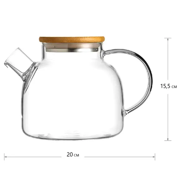 Чайник стеклянный Гранат, 1200 мл, Объем мл: 1200 оптом в BestTea, фото , изображение 5