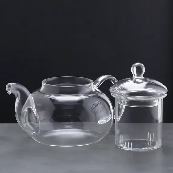 Чайник стеклянный Шафран с колбой 600 мл в чайном магазине BestTea, фото , изображение 3