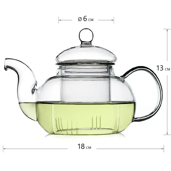 Чайник стеклянный Шафран с колбой 600 мл в чайном магазине BestTea, фото , изображение 5