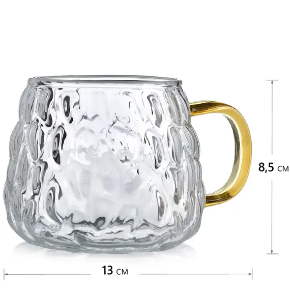 Кружка Ягодка Малинка, рельефное стекло 400 мл оптом в BestTea, фото , изображение 2