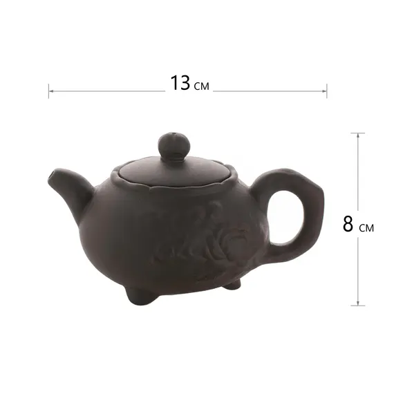 Чайник глиняный темно-коричневый Хризантема, 170 мл оптом в BestTea, фото , изображение 3