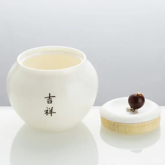 Чайница керамическая белая Благополучие, 160 мл оптом в BestTea, фото , изображение 2