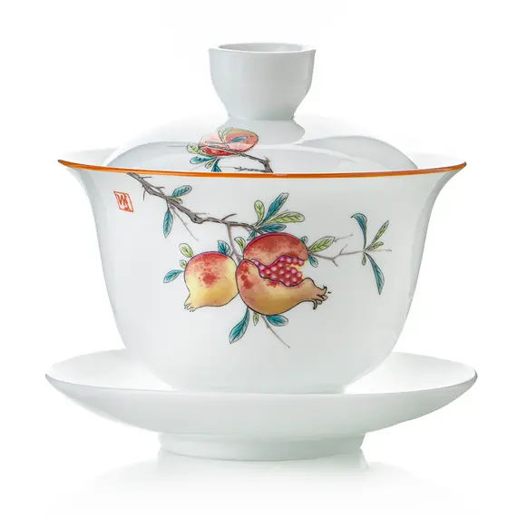 Гайвань керамическая Гранаты, 180 мл оптом в BestTea, фото 