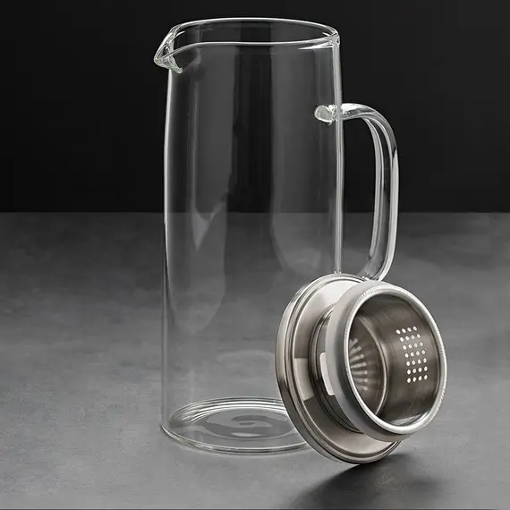 Кувшин с крышкой-ситом, стекло 900 мл в чайном магазине BestTea, фото , изображение 4