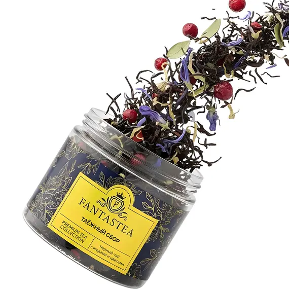 "Fantastea" Таежный Сбор черный (упаковка 12 банок по ±40гр), Вес г: 40 оптом в BestTea, фото , изображение 2