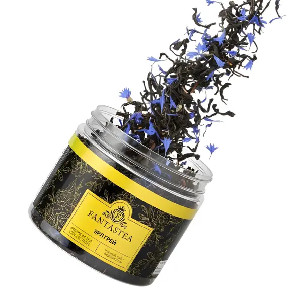 "Fantastea" Эрл Грей Голубой Цветок (упаковка 8 банок по ±80гр), Вес г: 80 оптом в BestTea, фото , изображение 2