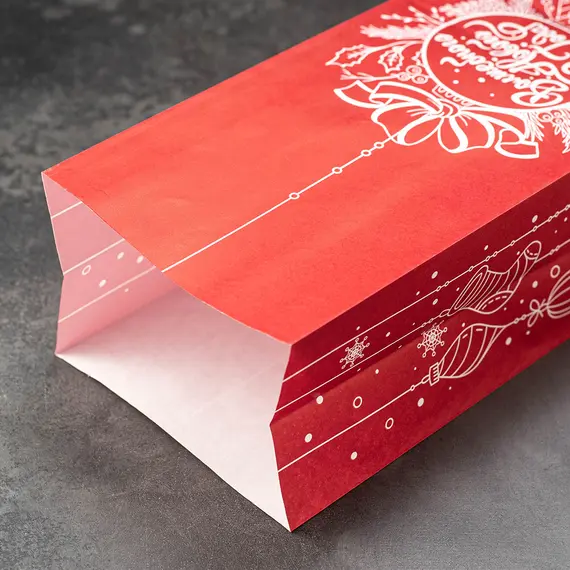 Пакет однослойный "Волшебного Нового Года" крафт красный, 120*80*240 оптом в BestTea, фото , изображение 2