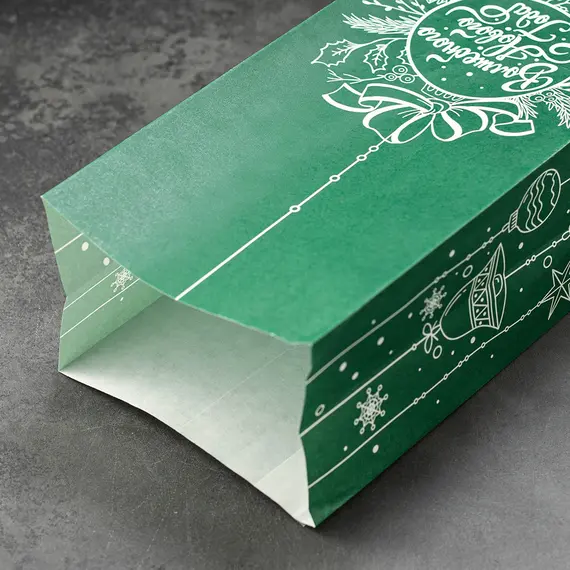 Пакет однослойный "Волшебного Нового Года" крафт зеленый, 120*80*240 оптом в BestTea, фото , изображение 3