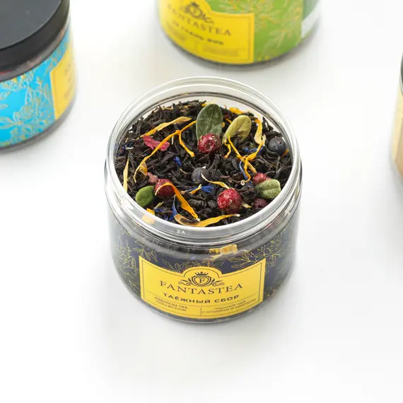 "Fantastea" Таежный Сбор черный (упаковка 8 банок по ±100гр), Вес г: 100 оптом в BestTea, фото , изображение 4