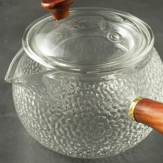 Чайник со стеклянной колбой-ситом и деревянной ручкой, (стекло) 300 мл, Кол-во: 1 оптом в BestTea, фото , изображение 4