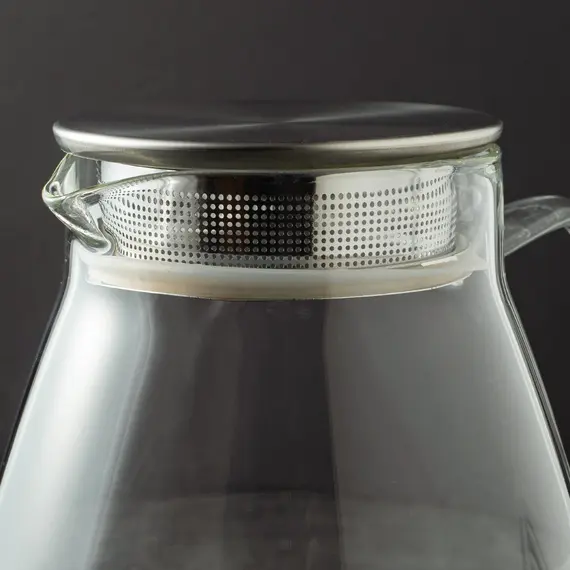 Чайник с металлической крышкой-ситом, (стекло) 1000 мл, Кол-во: 1 оптом в BestTea, фото , изображение 3
