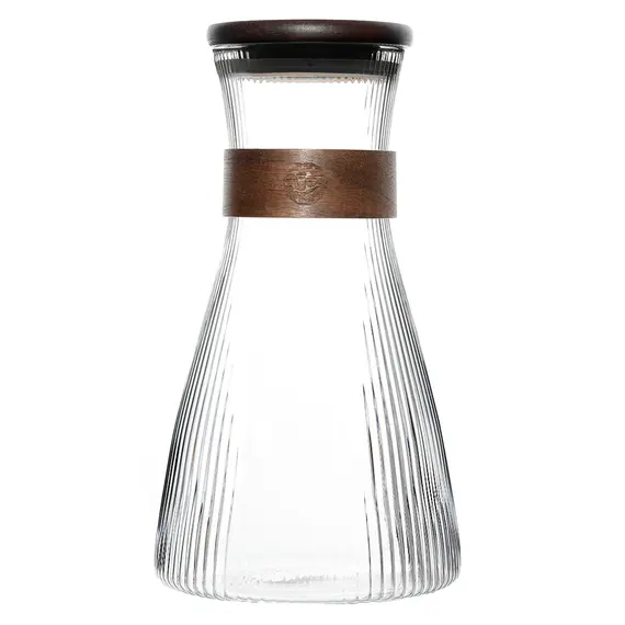 Кувшин, крышка бамбук с металлической вставкой, стекло 1600 мл, Кол-во: 1 оптом в BestTea, фото 