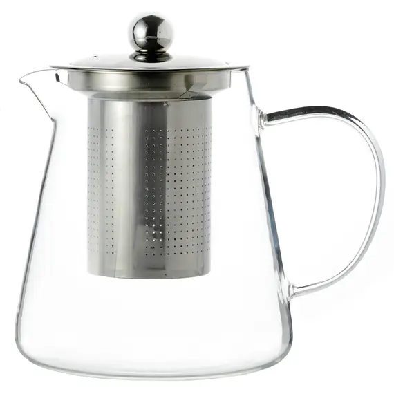 Чайник с металлической крышкой и ситом, (стекло) 750 мл, Кол-во: 1 оптом в BestTea, фото 