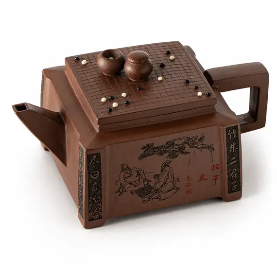 Чайник глиняный Игра Го, 250 мл, коричневый оптом в BestTea, фото , изображение 2