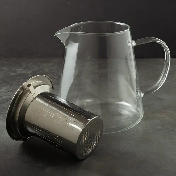 Чайник с металлической крышкой и ситом, (стекло) 750 мл, Кол-во: 1 оптом в BestTea, фото , изображение 5