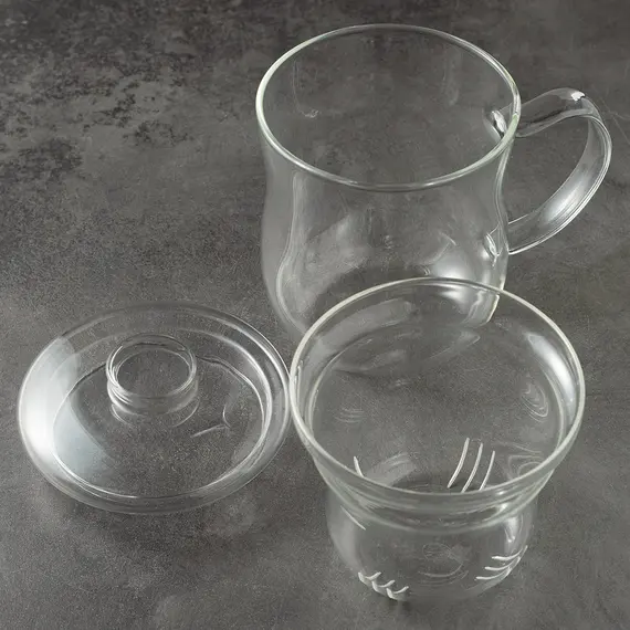 Кружка заварочная с крышкой и ситом, стекло 400 мл, Кол-во: 1 оптом в BestTea, фото , изображение 4