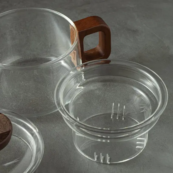 Чашка со стеклянной колбой-ситом и деревянной ручкой, (стекло) 200 мл, Кол-во: 1 оптом в BestTea, фото , изображение 3