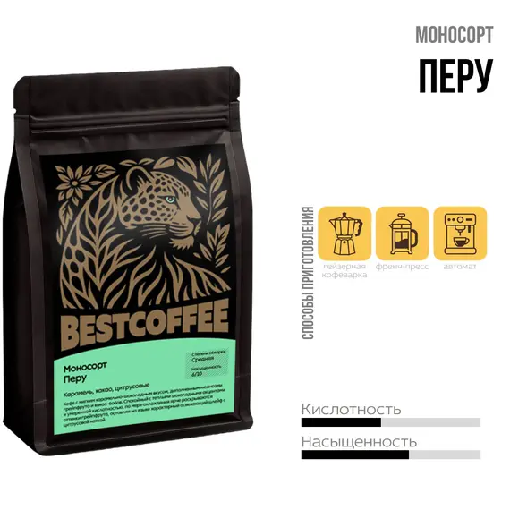 Кофе в зернах Перу оптом в BestTea, фото , изображение 9