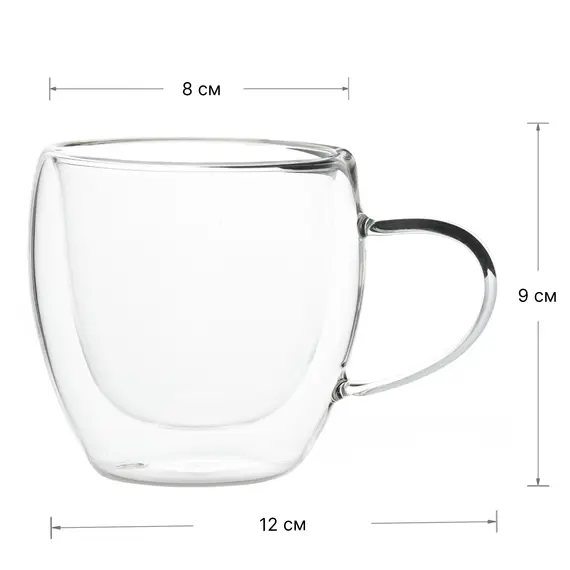 Кружка необжигающая стекло, 230 мл, упаковка 2 шт, Кол-во: 1 оптом в BestTea, фото , изображение 2