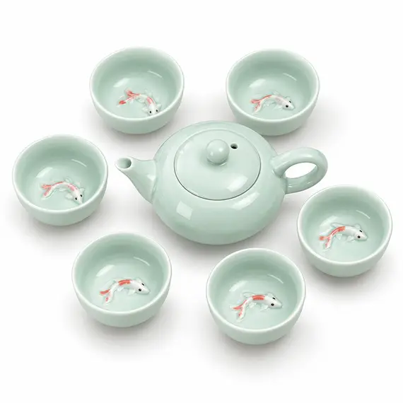 Сервиз чайный Карп 7 предметов: чайник и пиалы оптом в BestTea, фото 