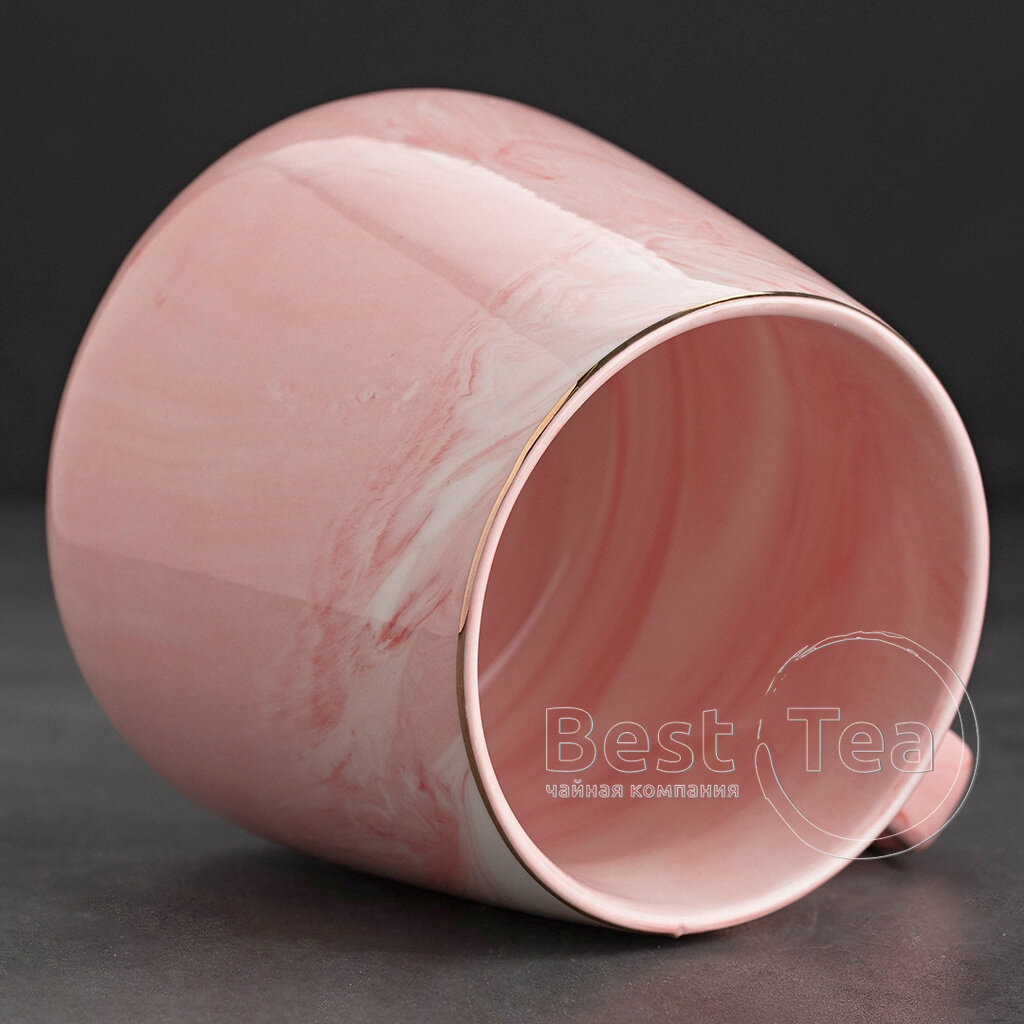 Кружка керамическая Розовый Мрамор, 400 мл в интернет-магазине BestTea.ru