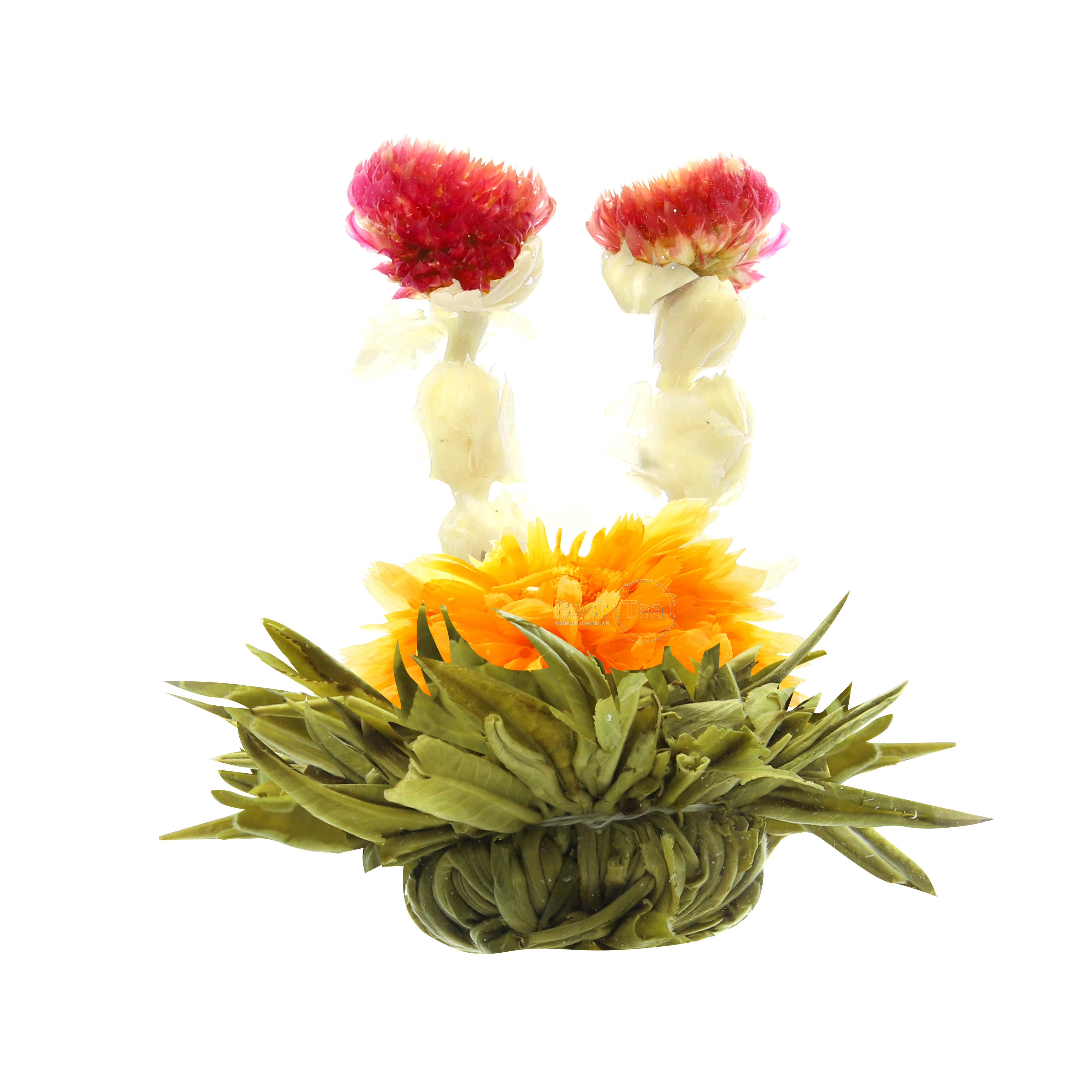 Чай связанный Двойное Счастье, хризантема, клевер и жасмин(индивид.упаковка) в интернет-магазине BestTea.ru